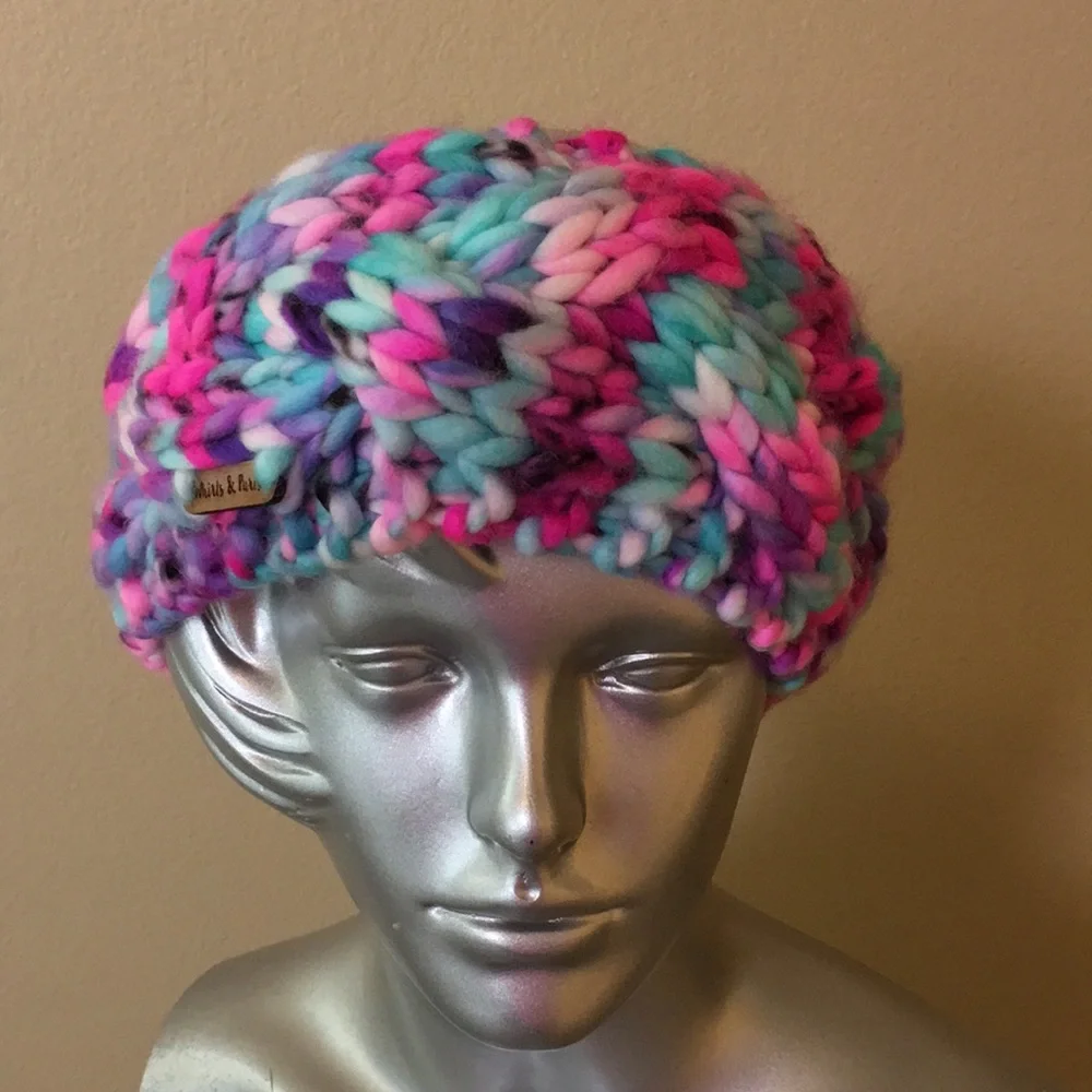 Hand Knit Women's Ear Warmer Headband Merino Wool
